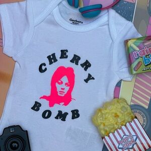 JOAN JETT Runaways Cherry Bomb 80s Rocker baby onesie graphic NEWBORN